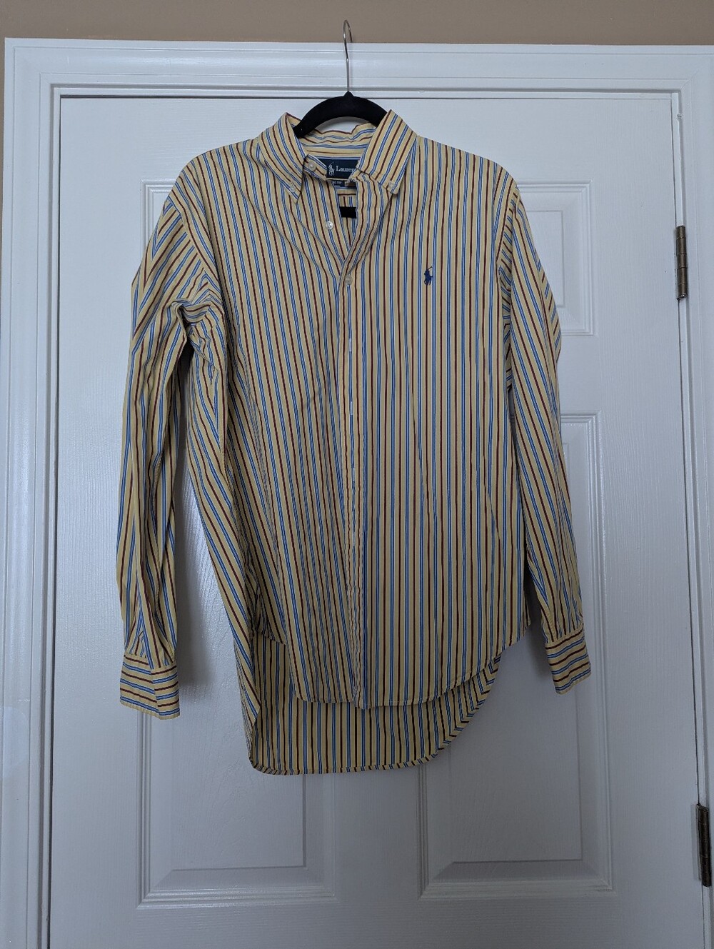 Ralph Lauren Men’s Yellow, Blue & White Stripe Button-Down Shirt